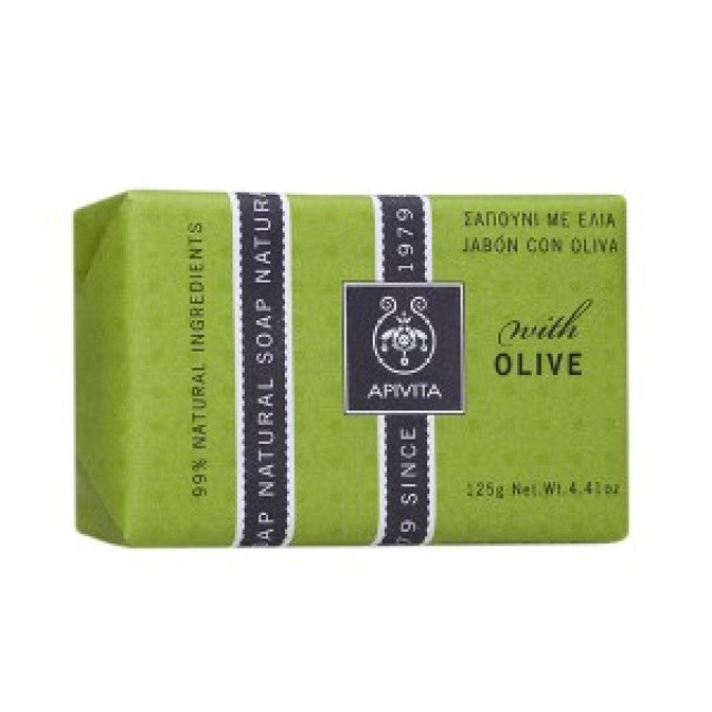 Apivita Natural Soap Olive 125g - Σαπούνι με Ελιά για ξηρές επιδερμίδες