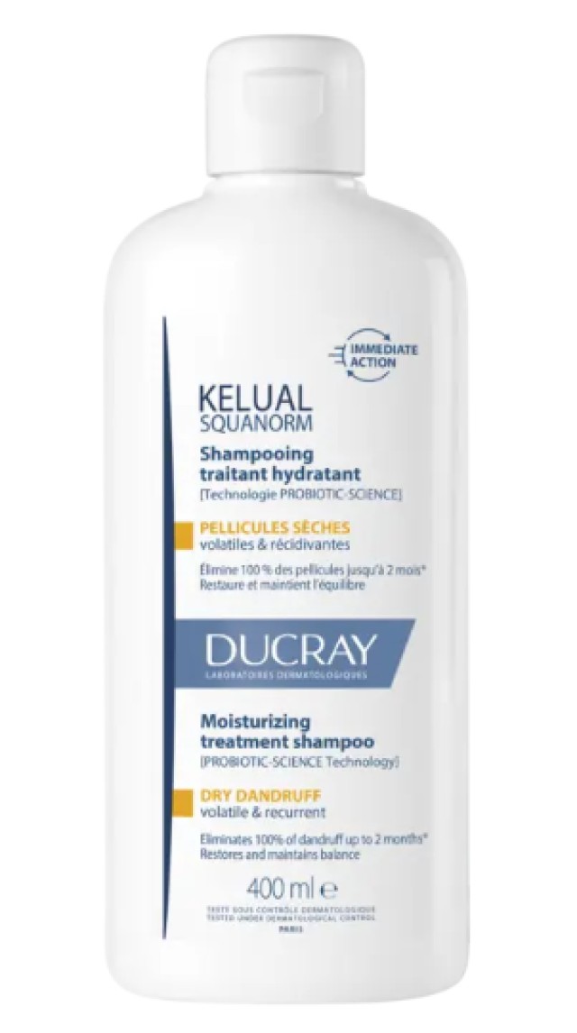 Ducray Kelual Squanorm 400ml - Ρυθμιστικό Σαμπουάν Θεραπείας για Ξηρή Πιτυρίδα