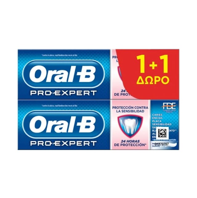 Oral-B Pro-Expert Sensitive 125ml - Οδοντόκρεμα για Ευαίσθητα Δόντια 1+1 Δώρο