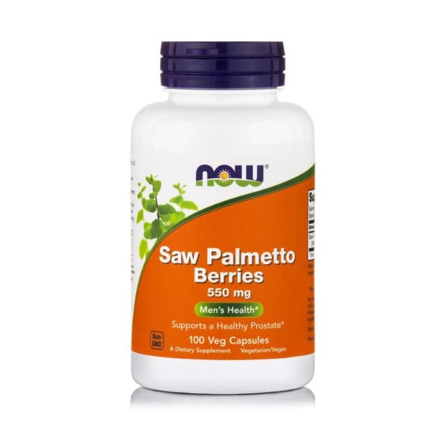 Now Foods Saw Palmetto Berries 550mg 100 Μαλακές Κάψουλες – Για τη Μείωση των Συμπτωμάτων του Προστάτη