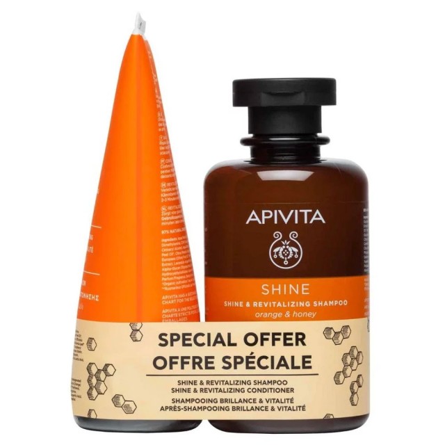 Apivita Promo Σαμπουάν για Λάμψη και Αναζωογόνηση με Πορτοκάλι και Μέλι 250ml & Conditioner για Λάμψη 150ml