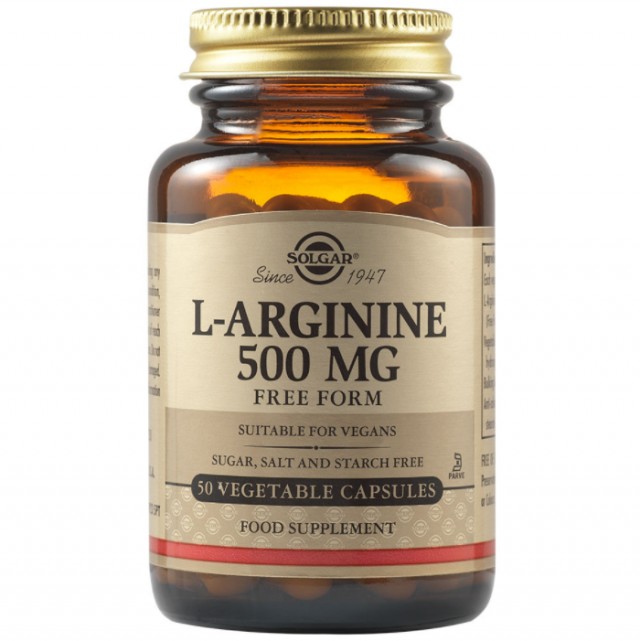 Solgar L-Arginine 500mg 50 κάψουλες – Συμπλήρωμα διατροφής για σεξουαλική επιθυμία