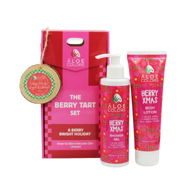 Aloe Colors The Berry Tart Set Shower Gel 200ml & Body Lotion 120ml & Ornament