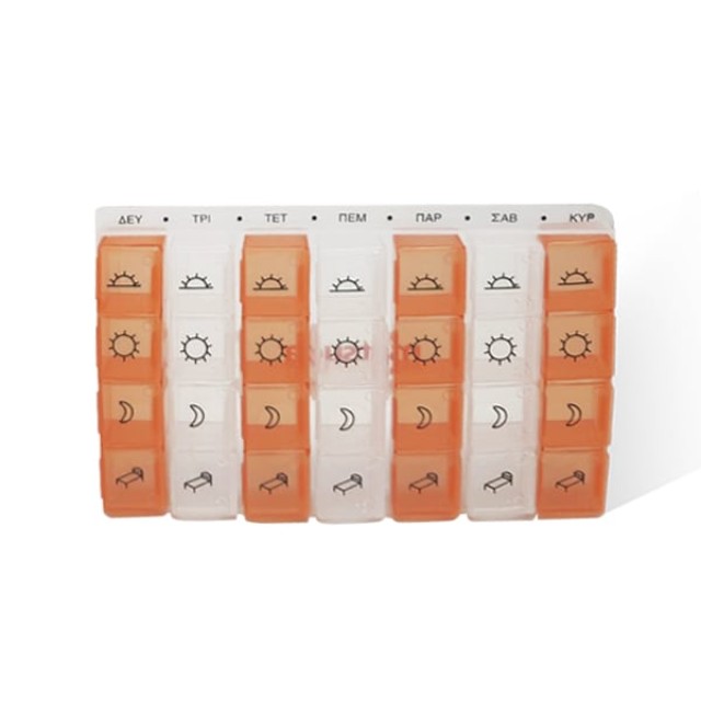 Matsuda Weekly Pill Organizer with 4 Sections - Θήκη Χαπιών Εβδομάδος με 7 Αποσπώμενες Ημερήσιες Θήκες 2 Χρωμάτων 4 θέσεων/ημέρα