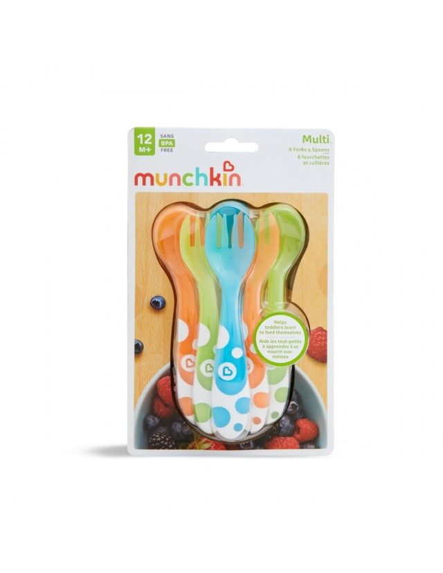 Munchkin Multi-Coloured Forks and Spoons - Σετ Πιρούνια & κουτάλια 6τμχ.