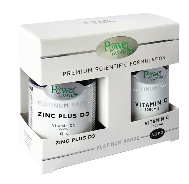 Power Health Set Platinum Range Zinc Plus D3 30tabs + Δώρο Platinum Range VitC 1000mg 20tabs