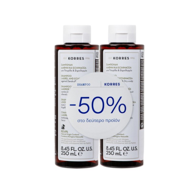 Korres Shampoo Anti Dandruff & Dry Scalp 250ml - Σαμπουάν Σετ Κατά Της Πιτυρίδας & Ξηροδερμίας -50% στο Δεύτερο Προϊόν