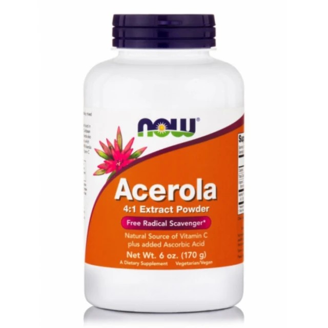 Now Foods Acerola Powder 170g – Συμπλήρωμα Διατροφής Ασερόλα για Ενίσχυση Ανοσοποιητικού & Αντιμετώπιση Κρυολογήματος