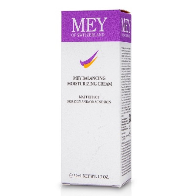 Mey Balancing Moisturizing Cream Matt Effect for Oily, Acne Skin 50ml – Κρέμα Κατάλληλη για Λιπαρή Επιδερμίδα με Ακμή