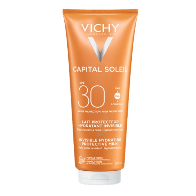 Vichy Capital Soleil Invisible Hydrating Protective Milk Face & Body SPF30 – Αντηλιακό Γαλάκτωμα για Πρόσωπο & Σώμα 300ml