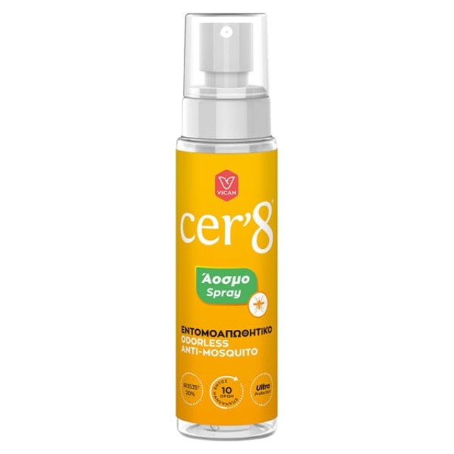 Vican Cer8 Odorless Insect Repellent Spray 100ml - Άοσμο Εντομοαπωθητικό Σπρέι