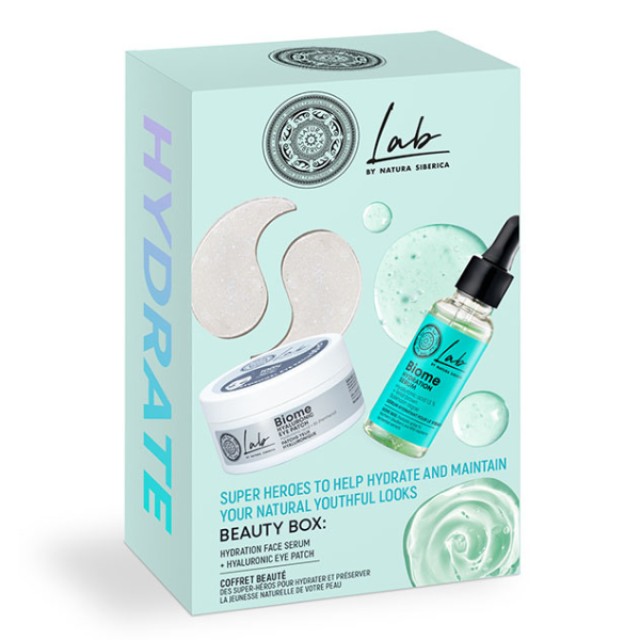 Natura Siberica Lab Biome Promo Beauty Box Hydrate με Hydration Face Serum & Hyaluronic Eye Patches - Ενυδατικός Ορός Προσώπου 30ml & Επιθέματα Ματιών 60τεμ