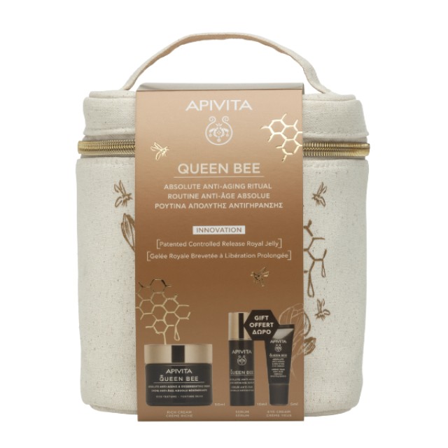 Apivita Promo Queen Bee Κρέμα Πλούσιας Υφής 50ml με Δώρο Μίνι Ορό 10ml & Κρέμα Ματιών 5ml