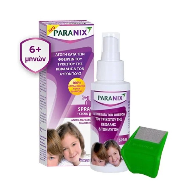 Paranix Lotion Spray 100ml – Αγωγή Κατά των Φθειρών του Τριχωτού της Κεφαλής & των Αυγών + Κτένα