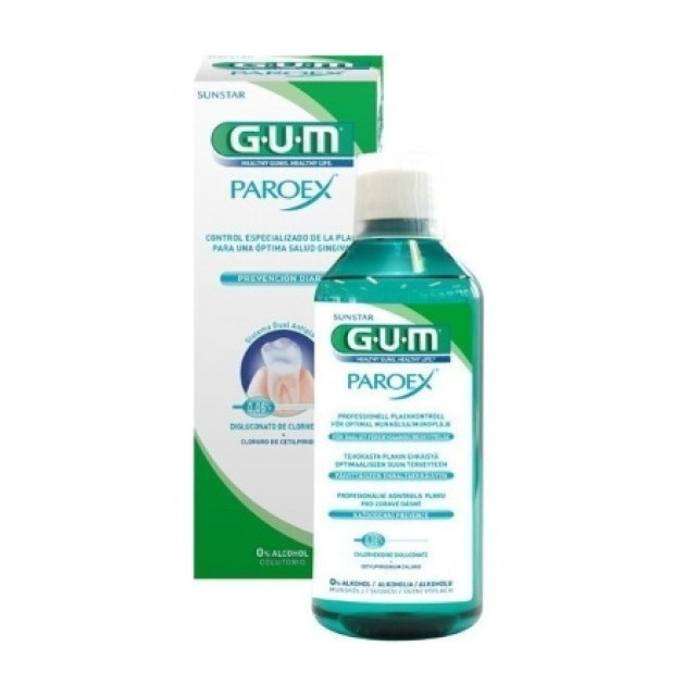 Gum 1702 Paroex Mouthrinse 0,06% CHX + 0,05% CPC 500ml - Στοματικό Διάλυμα για Καθημερινή Πρόληψη της Πλάκας