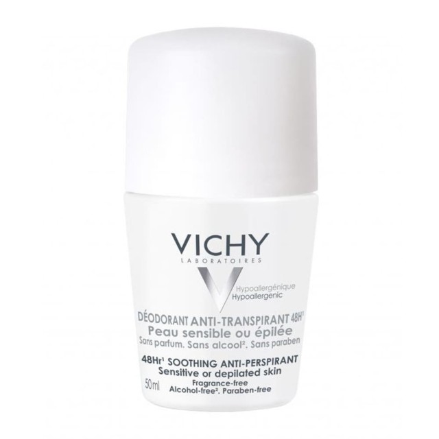 Vichy Deodorants 50ml - 48ωρη Αποσμητική Φροντίδα για Ευαίσθητες ή Αποτριχωμένες Επιδερμίδες