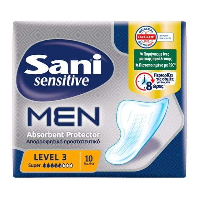 Sani Sensitive Men Level 3 10pcs - Ανδρικά Επιθέματα Ακράτειας