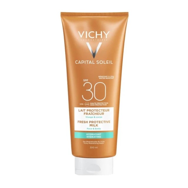 Vichy Capital Soleil Invisible Hydrating Protective Milk Face & Body SPF30 – Αντηλιακό Γαλάκτωμα για Πρόσωπο & Σώμα 300ml