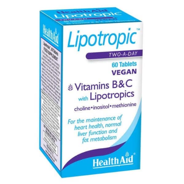 Health Aid Lipotropic Vitamins B & C 60tabs – Συμπλήρωμα Διατροφής με Λυποτροπική Σύνθεση