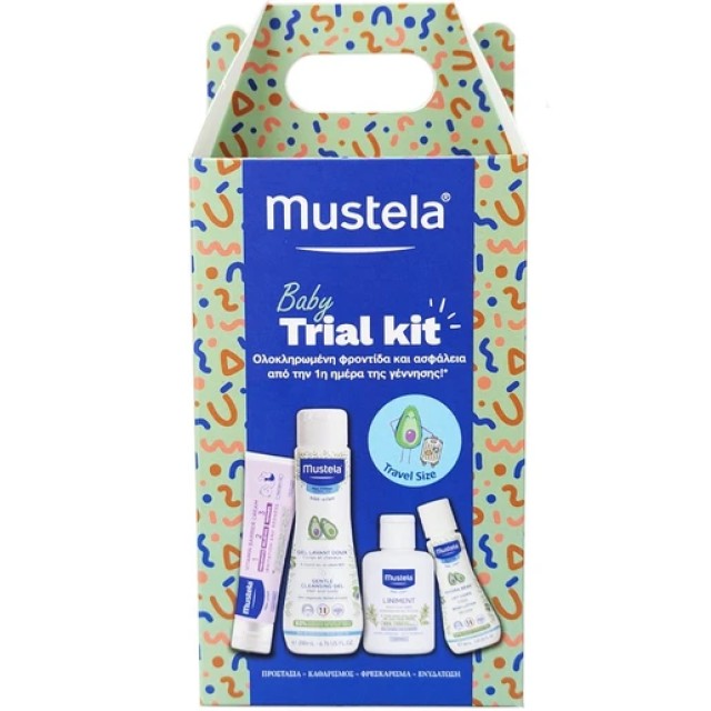 Mustela Baby Trial Kit - Σετ Βρεφικής Φροντίδας με Τζελ Καθαρισμού, Hydra Bebe, Liniment & Κρέμα αλλαγής πάνας