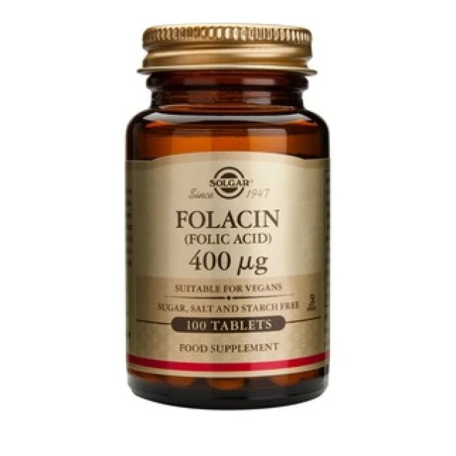 Solgar Folacin 400µg 100 Ταμπλέτες – Φολικό Οξύ