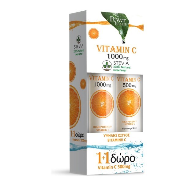 Power Health Vitamin C 1000mg 24 αναβράζοντα δισκία + ΔΩΡΟ Vitamin C 500mg 20 αναβράζοντα δισκία