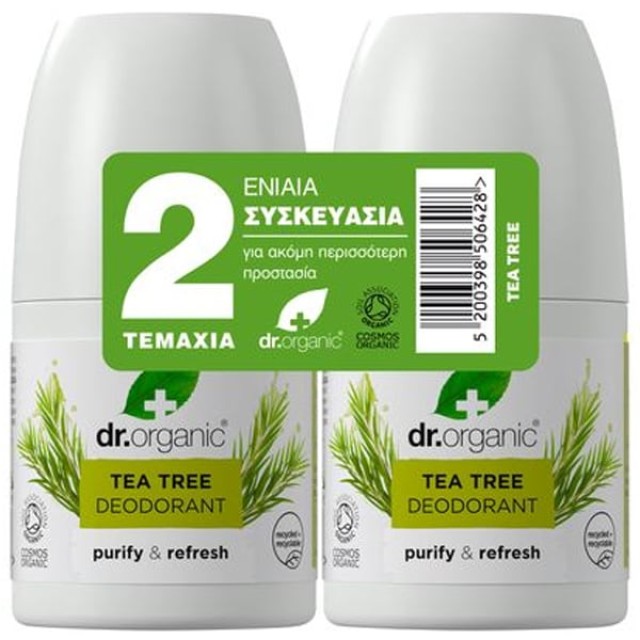 Doctor Organic Promo Tea Tree Deodorant Roll-On Double Pack 2x50ml
