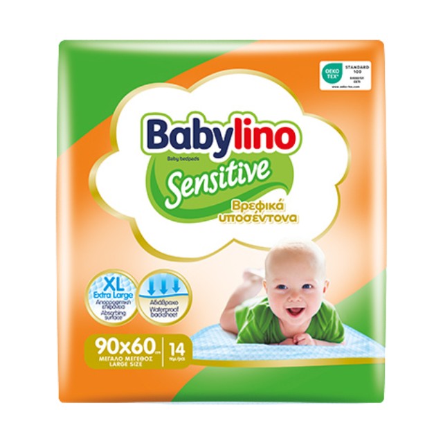 Babylino Sensitive Baby Bedpads Large 90x60cm 14 τεμάχια - Βρεφικά Υποσέντονα