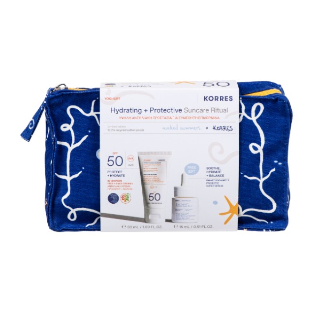Korres Set Suncare Ritual Yoghurt Face & Eyes SPF50 50ml  + Free Gift Smart Yoghurt Probiotic Super Serum 15ml