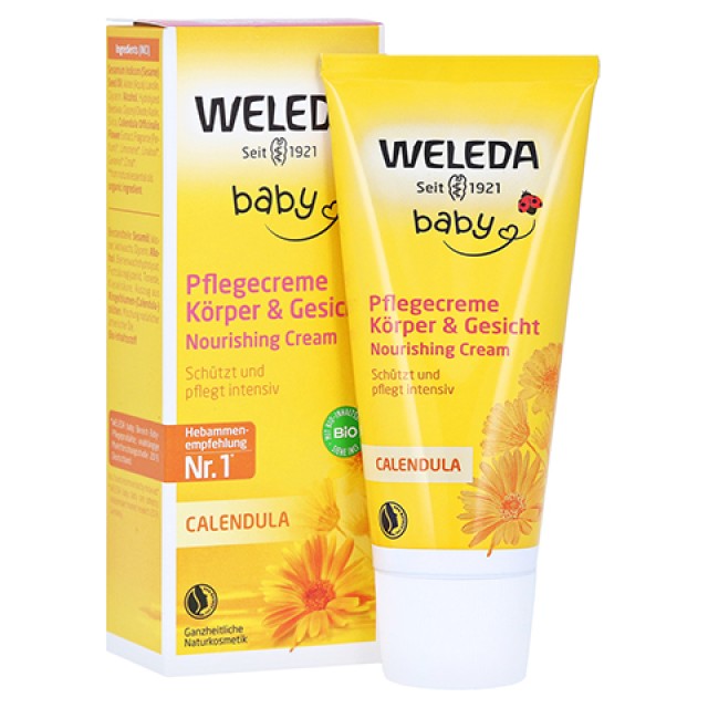 Weleda Baby Calendula Nourishing Cream Body and Face 75ml – Βρεφική Ενυδατική Κρέμα με Καλέντουλα