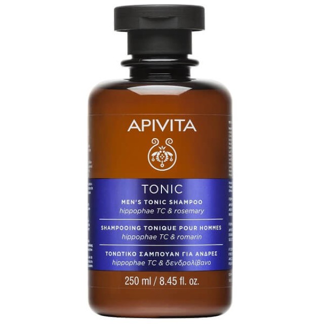Apivita Mens Tonic Shampoo 250ml - Τονωτικό σαμπουάν κατά της τριχόπτωσης για άνδρες με Ιπποφαές & Δενδρολίβανο