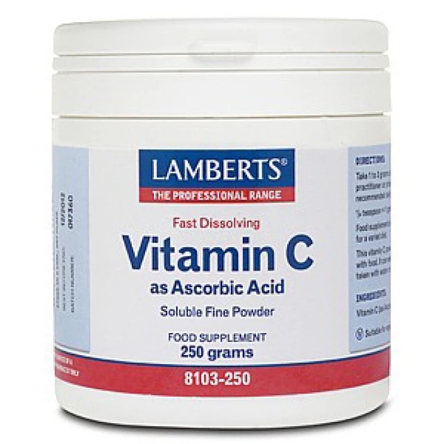 Lamberts Vitamin C as Ascorbic Acid 250g - Βιταμίνη C ως Άσκορβικό Όξυ Σκόνη