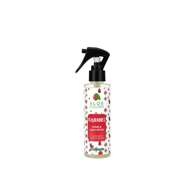 Aloe Colors Christmas Kourabies Home & Linen Spray 150ml – Αρωματισμού Χώρου & Υφασμάτων με άρωμα Κουραμπιέ