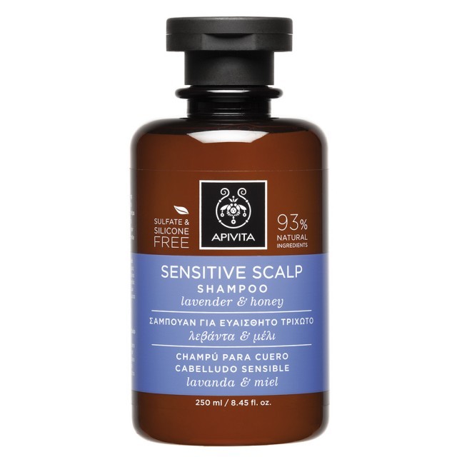 Apivita Sensitive Scalp Shampoo 250ml - Σαμπουάν για το Ευαίσθητο Τριχωτό με Λεβάντα & Μέλι