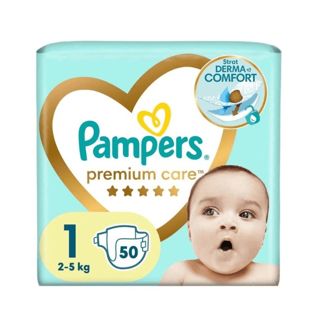 Pampers Premium Care No1 Newborn (2-5kg) 50 πάνες