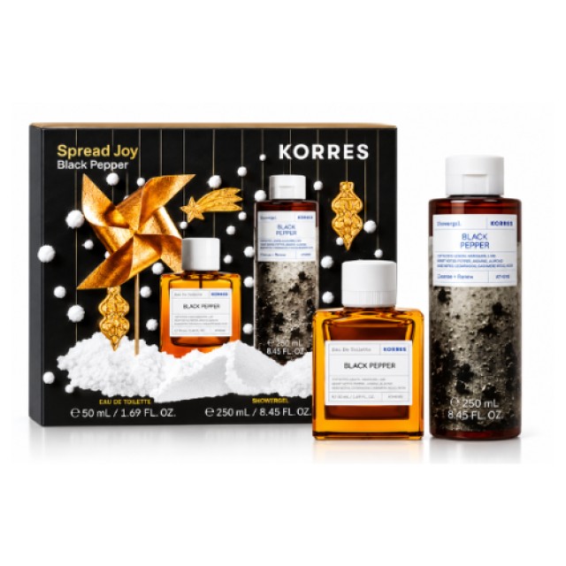 Korres Spread Joy Black Pepper Set Eau De Toilette Άρωμα 50ml & Αφρόλουτρο 250ml