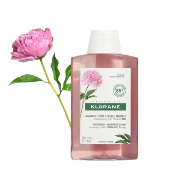 Klorane Shampoo Pivoine 400ml - Σαμπουάν με Παιώνια για Ευαίσθητο Τριχωτό