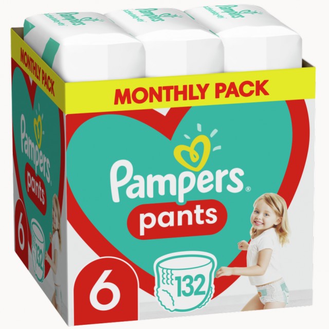 Pampers Pants No 6 (15+kg) 132τμχ. Monthly Pack