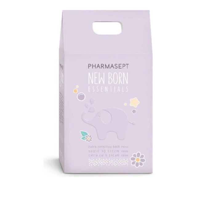 Pharmasept Promo Pack New Born Essentials Extra Sensitive Bath 250ml & Soothing Cream 150ml & Extra Calm Cream 150ml