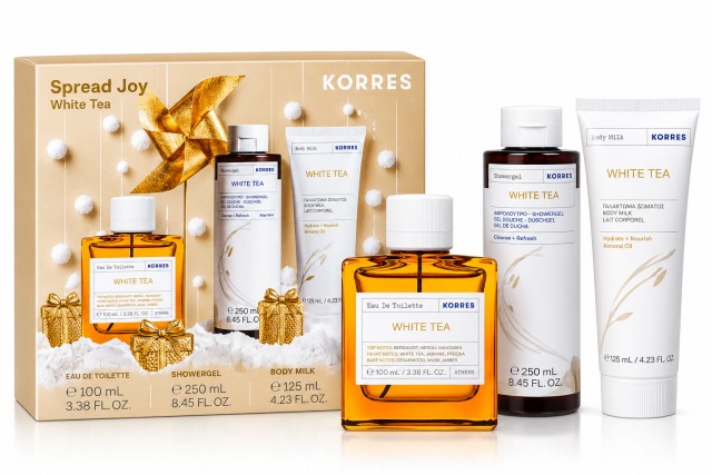 Korres White Tea Promo Set με γυναικείο Άρωμα 100ml, Aφρόλουτρο 250ml & Γαλάκτωμα σώματος 125ml