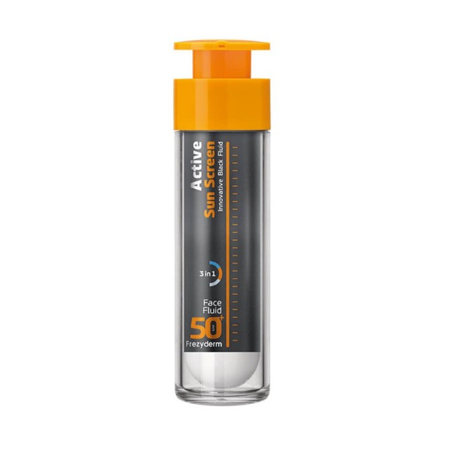 Frezyderm Sunscreen Active Innovative Black Fluid SPF50+ 50ml - Ειδική Αντηλιακή Κρέμα Προσώπου