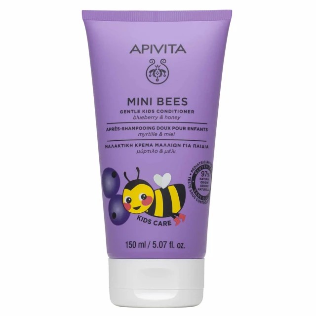 Apivita Mini Bees Gentle Kids Conditioner Blueberry & Honey 150ml – Παιδική μαλακτική κρέμα μαλλιών
