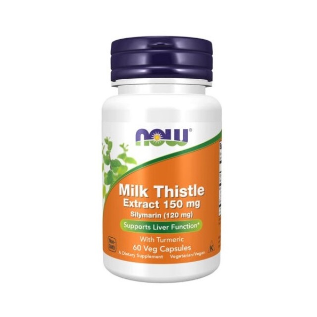 NOW Milk Thistle Extract 150mg Silymarin 60 κάψουλες – Συμπλήρωμα με Σύμπλεγμα Αντιοξειδωτικών Φλαβονοειδών