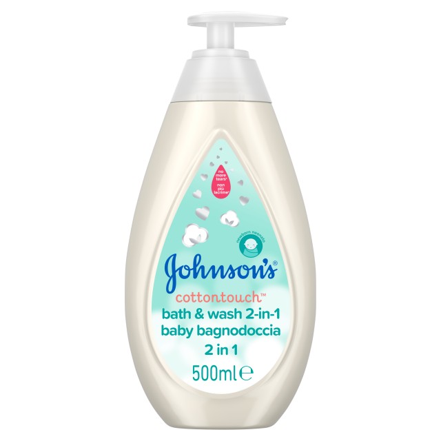 Johnsons Baby CottonTouch Bath & Wash 2in1 500ml - Παιδικό Αφρόλουτρο & Σαμπουάν