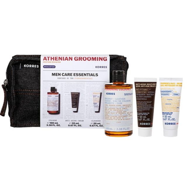 Korres Promo Athenian Grooming Men Care Essentials Άρωμα 100ml & Κρέμα Αντιγήρανσης 20ml & Καθαριστικό Προσώπου 20ml