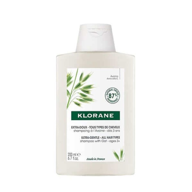 Klorane Shampoo with Oat Milk 200ml – Σαμπουάν με Βρώμη για Κάθε Τύπο Μαλλιών