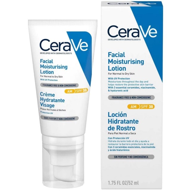CeraVe Facial Moisturising 52ml – Ενυδατική Λοσιόν Προσώπου με SPF30 για όλες τις Επιδερμίδες