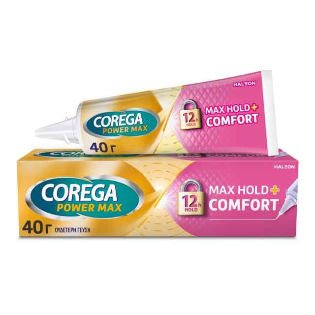 Corega Power Max Hold & Comfort 40g - Στερεωτική Κρέμα Οδοντοστοιχίας