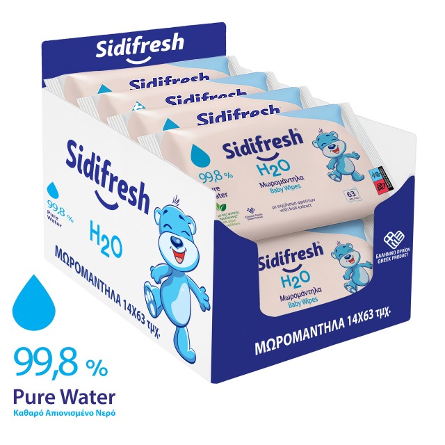 Sidifresh H2O Μωρομάντηλα Κιβώτιο 14χ63τμχ.