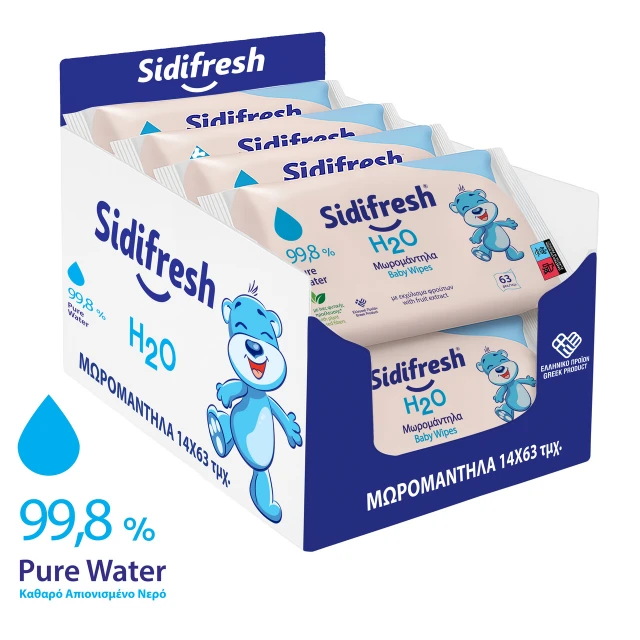 Sidifresh H2O Baby Wipes Box 14x63pcs.